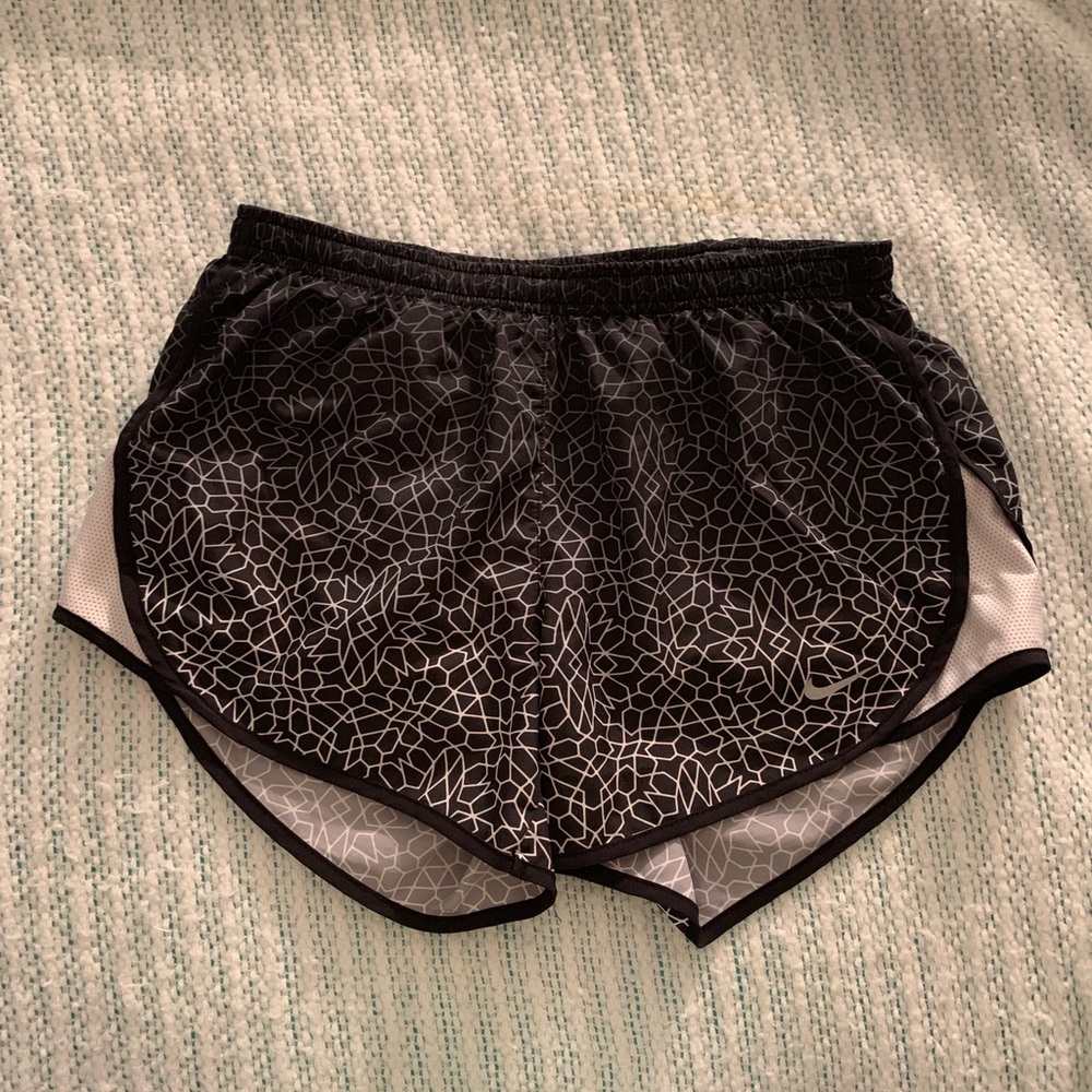 Patterned Black and White Nike Running Shorts